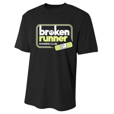 Broken Runner Running Club Turning Setbacks Into Comebacks Performance Sprint T-Shirt