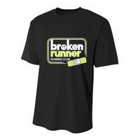 Broken Runner Running Club Turning Setbacks Into Comebacks Youth Performance Sprint T-Shirt