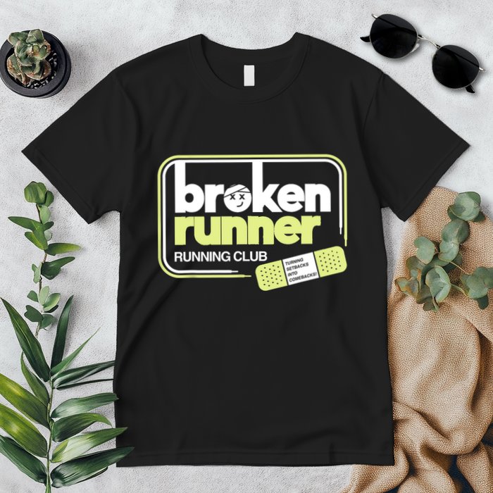 Broken Runner Running Club Turning Setbacks Into Comebacks Premium T-Shirt