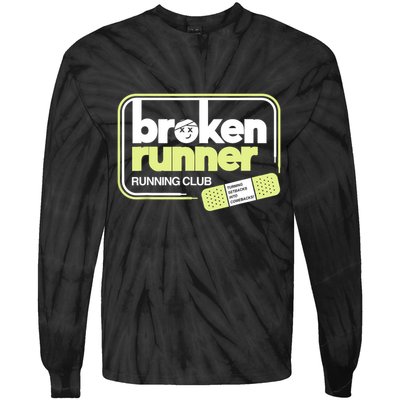 Broken Runner Running Club Turning Setbacks Into Comebacks Tie-Dye Long Sleeve Shirt