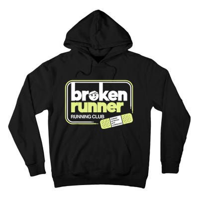 Broken Runner Running Club Turning Setbacks Into Comebacks Tall Hoodie