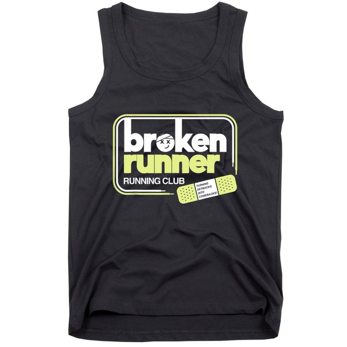 Broken Runner Running Club Turning Setbacks Into Comebacks Tank Top