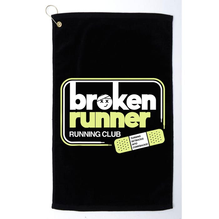 Broken Runner Running Club Turning Setbacks Into Comebacks Golf Towel