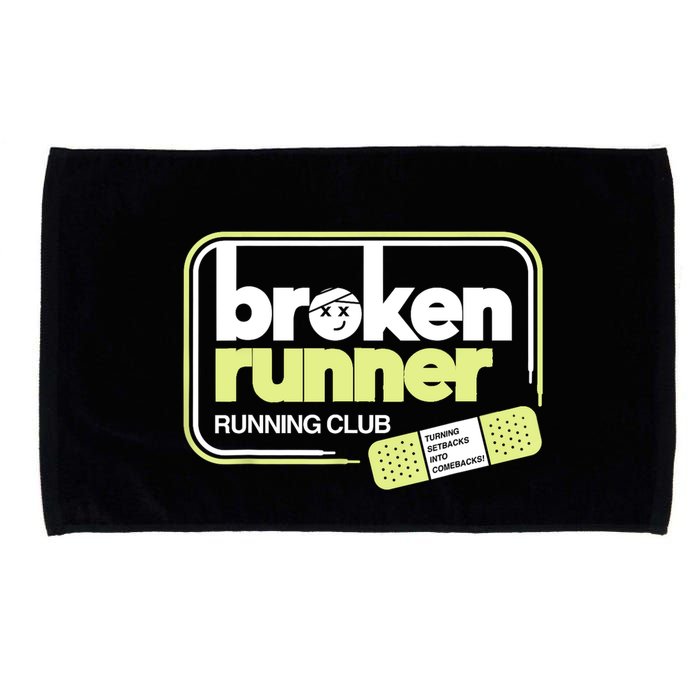 Broken Runner Running Club Turning Setbacks Into Comebacks Microfiber Hand Towel