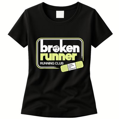 Broken Runner Running Club Turning Setbacks Into Comebacks Womens T-Shirt