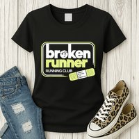 Broken Runner Running Club Turning Setbacks Into Comebacks Womens T-Shirt