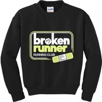 Broken Runner Running Club Turning Setbacks Into Comebacks Kids Sweatshirt