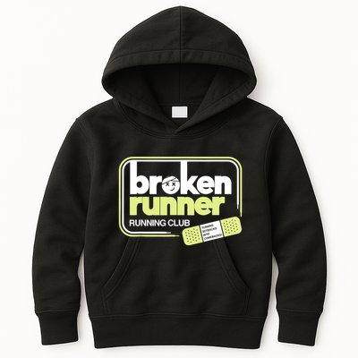 Broken Runner Running Club Turning Setbacks Into Comebacks Kids Hoodie