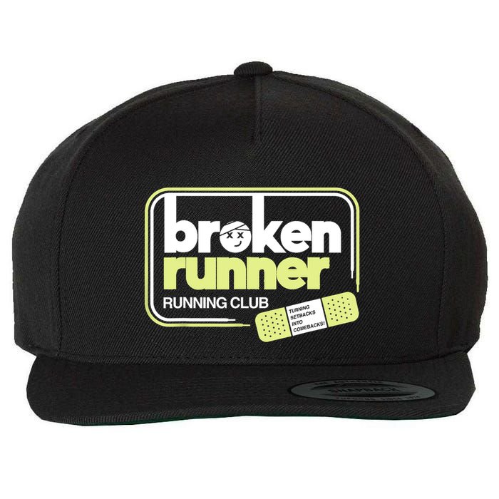 Broken Runner Running Club Turning Setbacks Into Comebacks Wool Snapback Cap