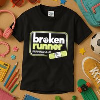 Broken Runner Running Club Turning Setbacks Into Comebacks Kids T-Shirt