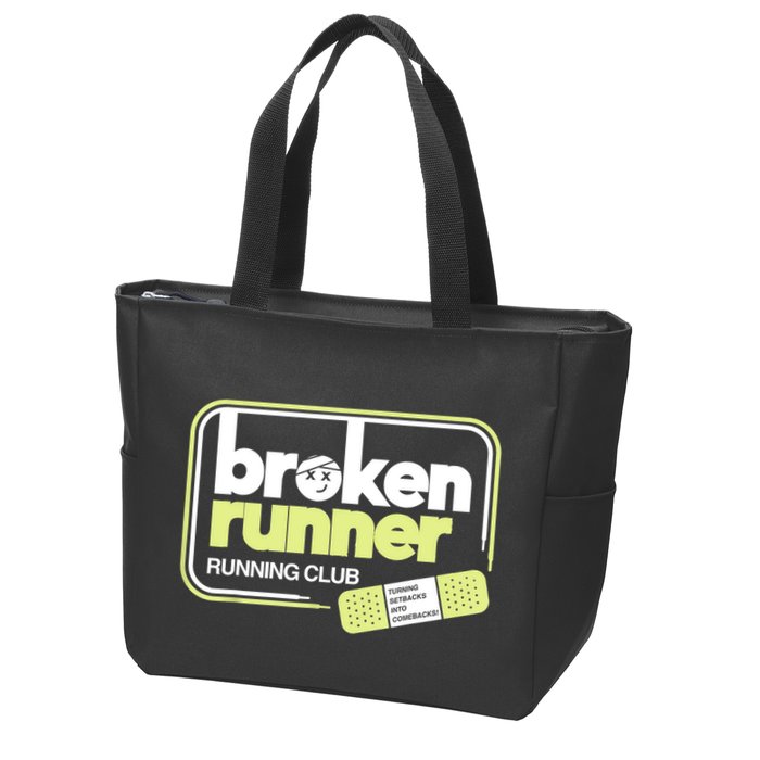 Broken Runner Running Club Turning Setbacks Into Comebacks Zip Tote Bag