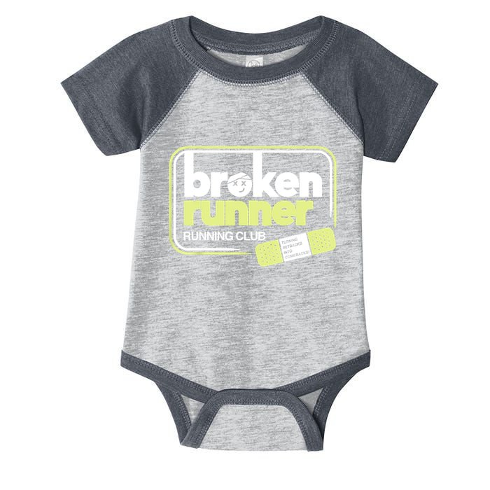 Broken Runner Running Club Turning Setbacks Into Comebacks Infant Baby Jersey Bodysuit