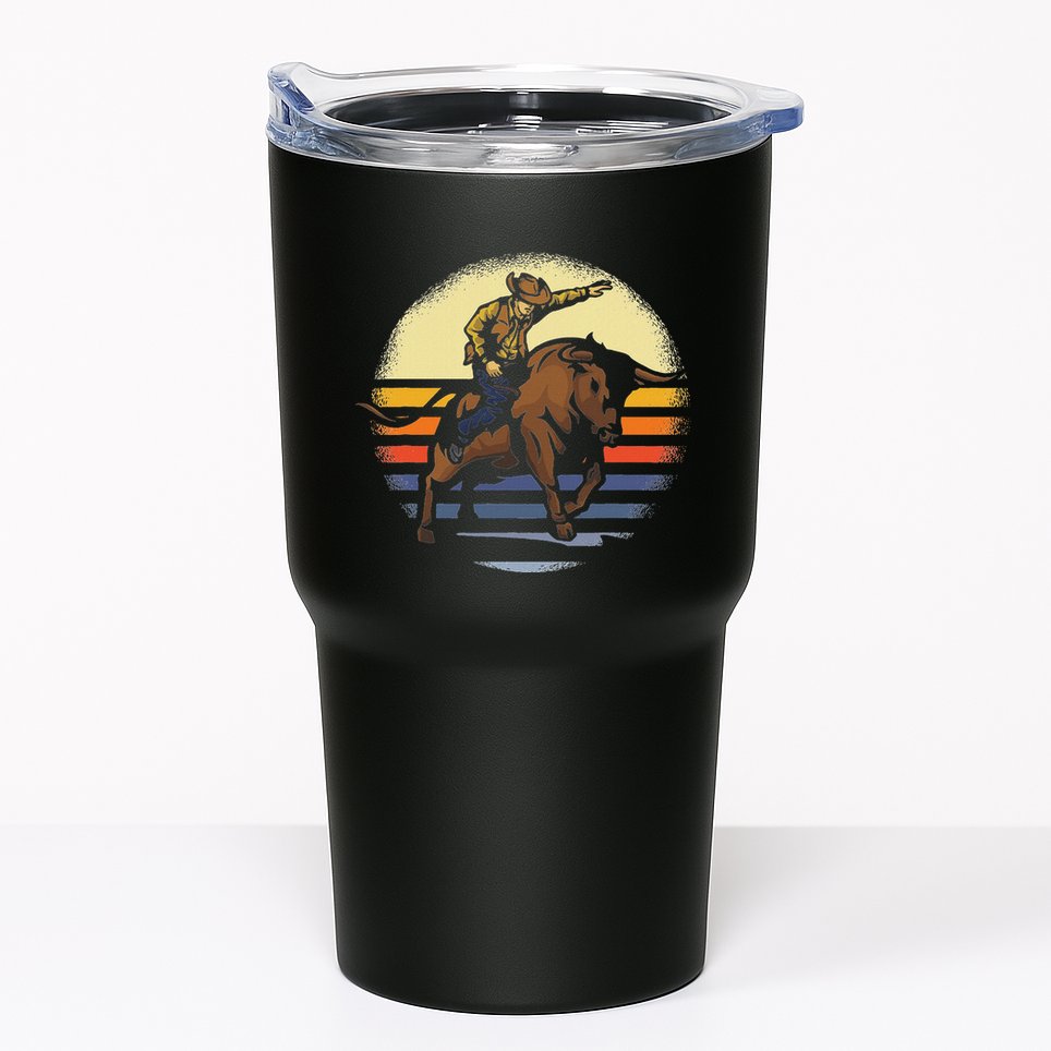 Bull Riding Rodeo Rider Cowboy Western Vintage Retro Gift Tumbler
