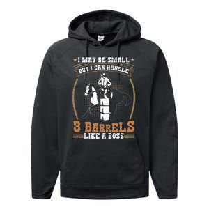 Barrel Racing Rodeo Cow Quote for a Barrel Racer Performance Fleece Hoodie