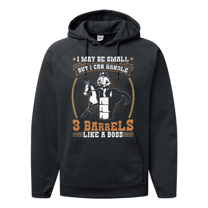 Barrel Racing Rodeo Cow Quote for a Barrel Racer Performance Fleece Hoodie