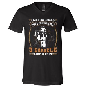 Barrel Racing Rodeo Cow Quote for a Barrel Racer V-Neck T-Shirt