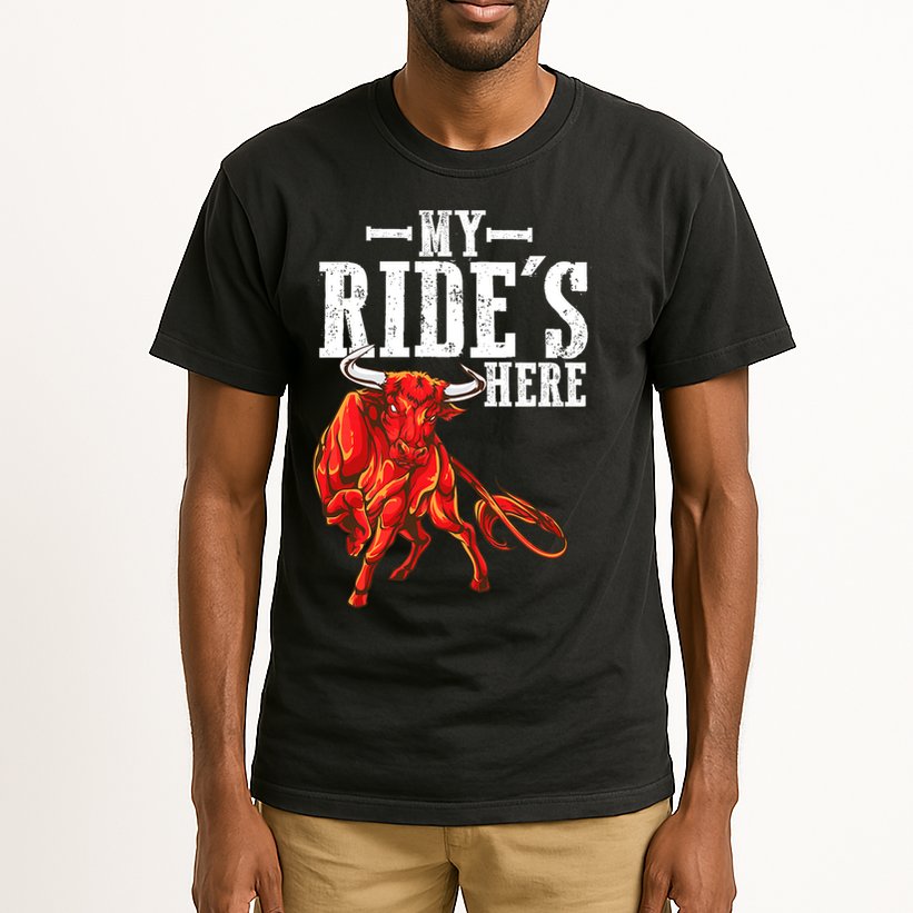 Bull Riders Rodeo my ride's here for Western Ranch Cowboys Tall T-Shirt