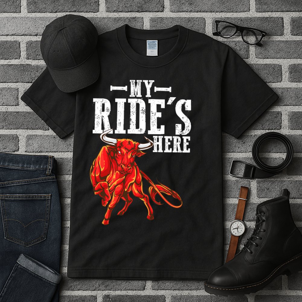 Bull Riders Rodeo my ride's here for Western Ranch Cowboys Tall T-Shirt