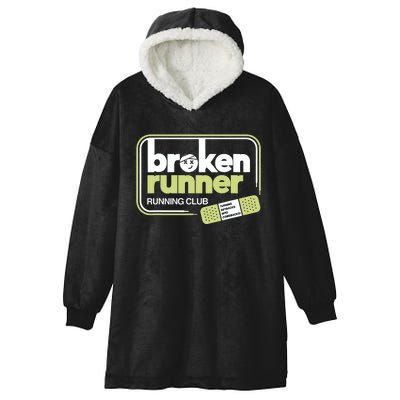 Broken Runner Running Club Turning Setbacks Into Comebacks Hooded Wearable Blanket