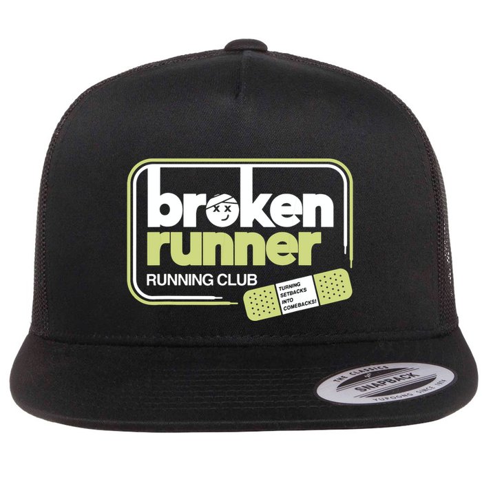 Broken Runner Running Club Turning Setbacks Into Comebacks Flat Bill Trucker Hat