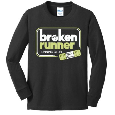 Broken Runner Running Club Turning Setbacks Into Comebacks Kids Long Sleeve Shirt