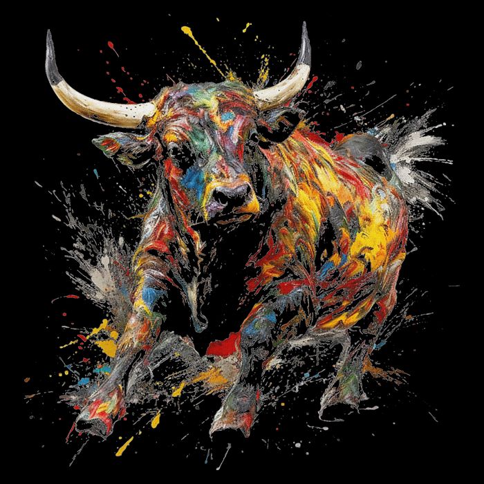 Bull Riding Rodeo Cool Abstract Drip Painting Art Backpack