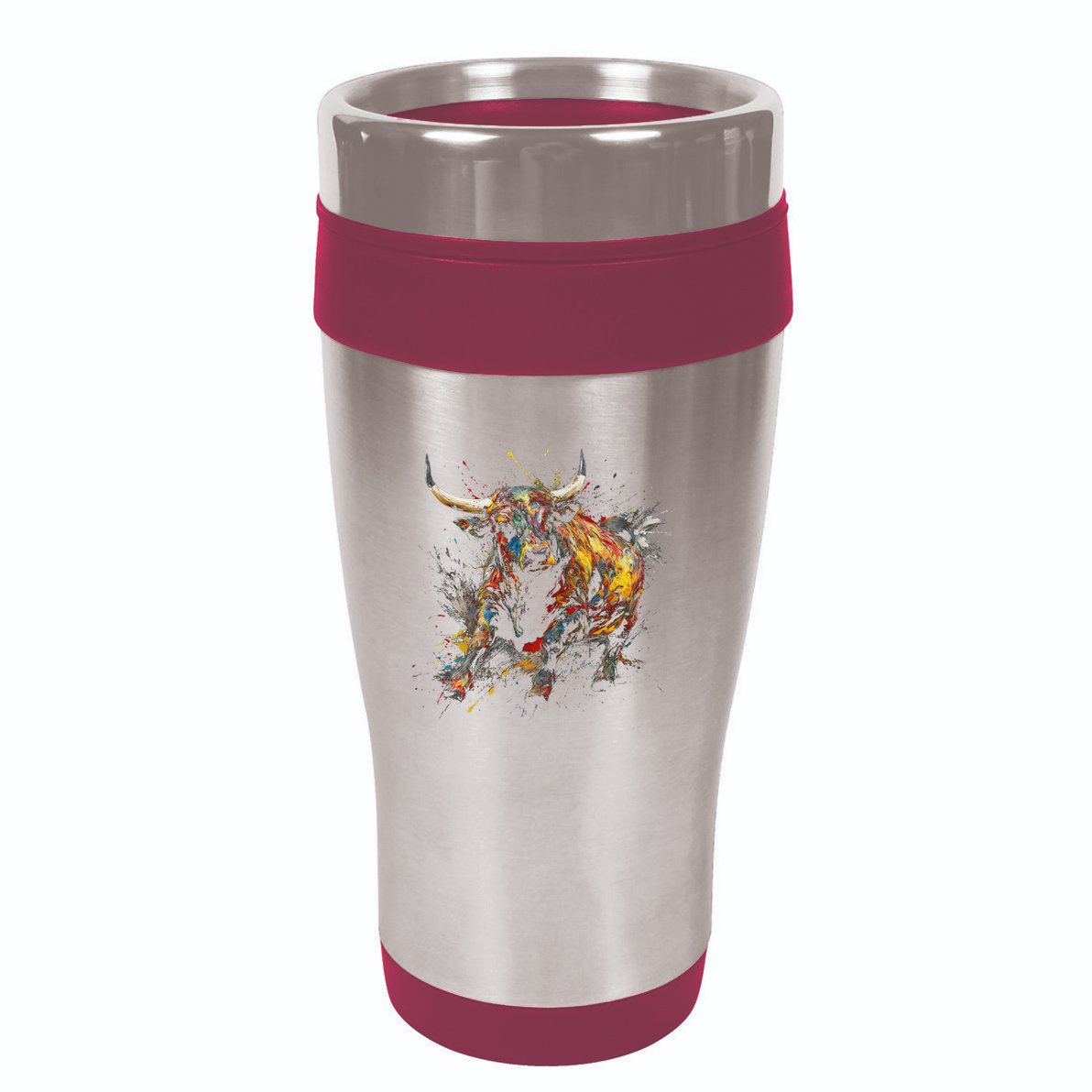 Bull Riding Rodeo Cool Abstract Drip Painting Art 16oz Travel Tumbler