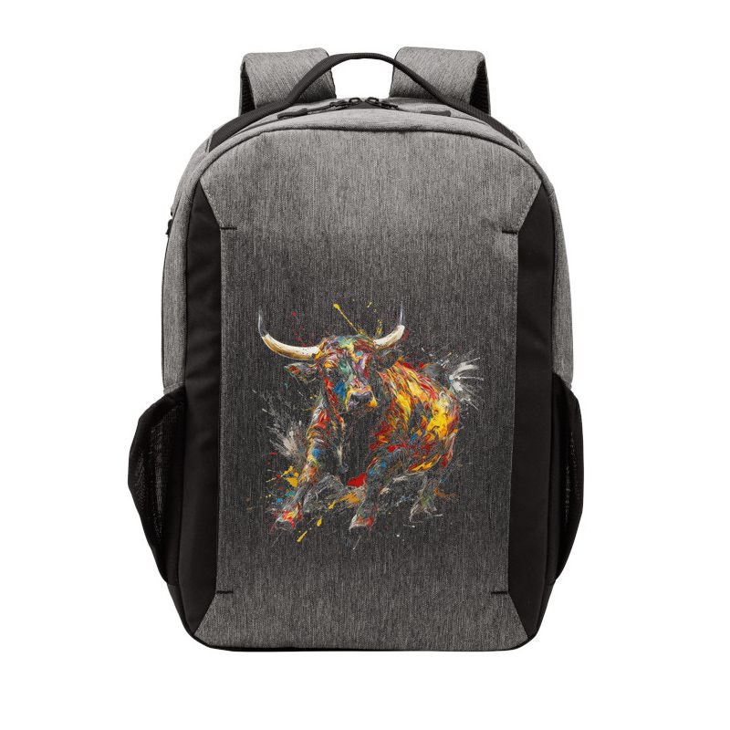 Bull Riding Rodeo Cool Abstract Drip Painting Art Vector Backpack