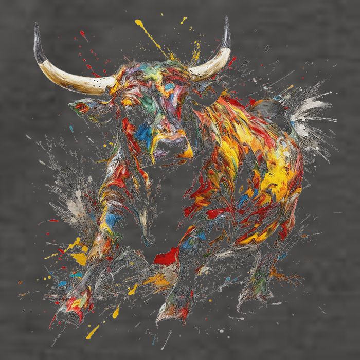 Bull Riding Rodeo Cool Abstract Drip Painting Art Vector Backpack