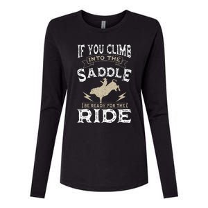 Bull Riding Rodeo Sport Cowboy Bull Rider Womens Cotton Relaxed Long Sleeve T-Shirt