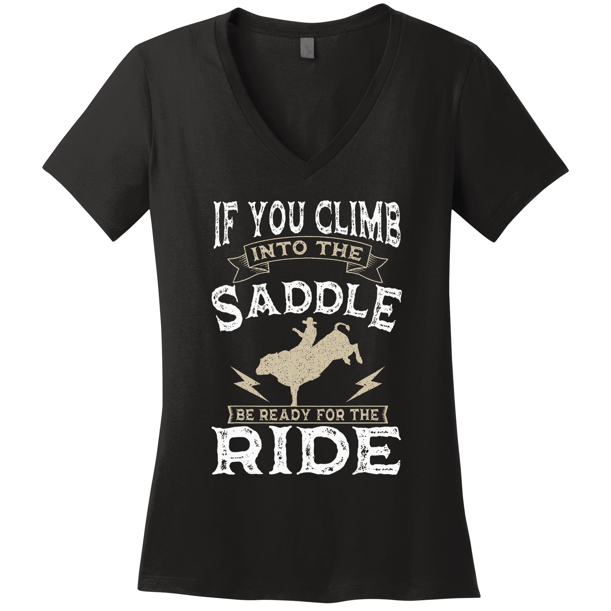 Bull Riding Rodeo Sport Cowboy Bull Rider Women's V-Neck T-Shirt