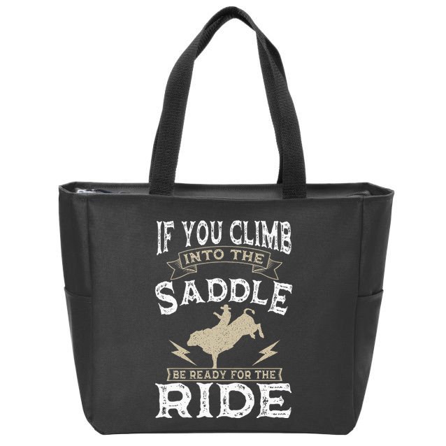 Bull Riding Rodeo Sport Cowboy Bull Rider Zip Tote Bag