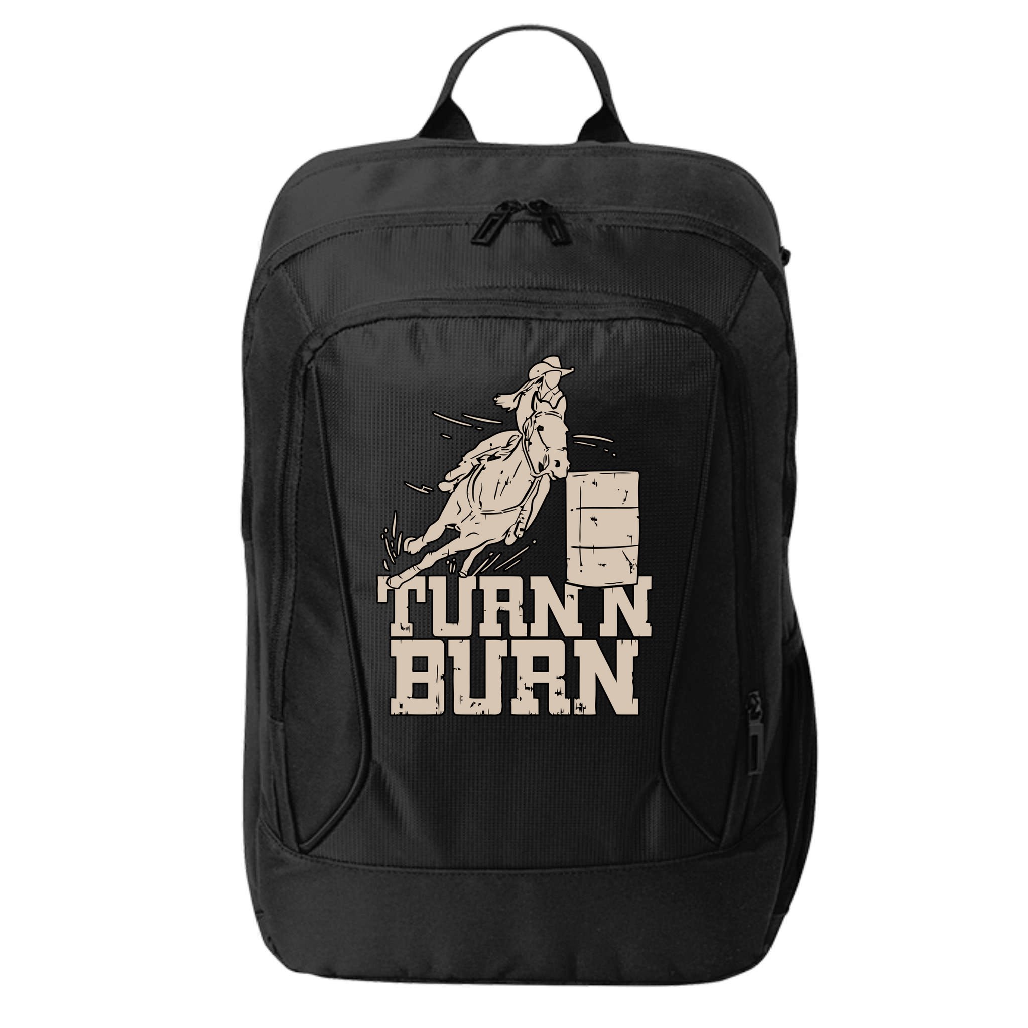Barrel Racing Racer Rodeo Turn N Burn City Backpack