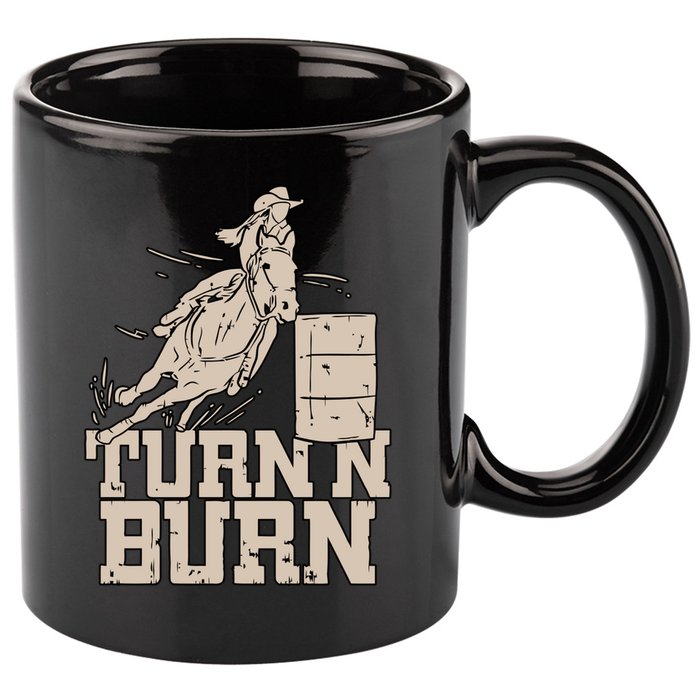 Barrel Racing Racer Rodeo Turn N Burn 11oz C Handle Ceramic Mug