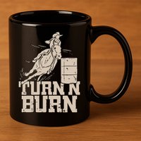 Barrel Racing Racer Rodeo Turn N Burn 11oz C Handle Ceramic Mug
