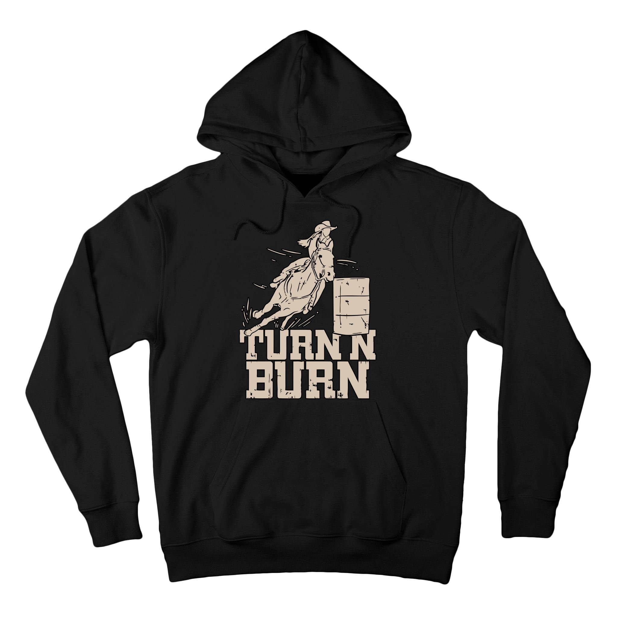 Barrel Racing Racer Rodeo Turn N Burn Tall Hoodie