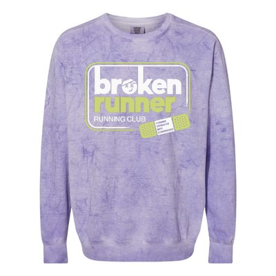 Broken Runner Running Club Turning Setbacks Into Comebacks Colorblast Crewneck Sweatshirt