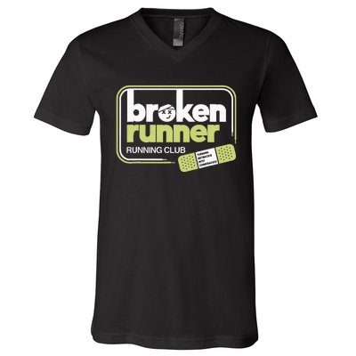 Broken Runner Running Club Turning Setbacks Into Comebacks V-Neck T-Shirt