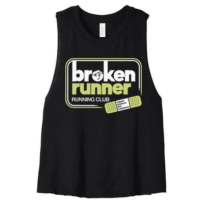 Broken Runner Running Club Turning Setbacks Into Comebacks Women's Racerback Cropped Tank