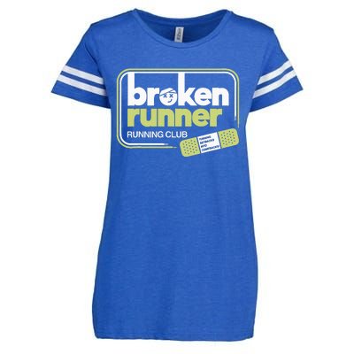 Broken Runner Running Club Turning Setbacks Into Comebacks Enza Ladies Jersey Football T-Shirt