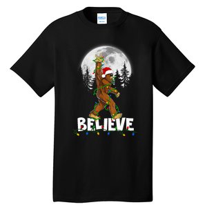 Bigfoot Rock Roll Sasquatch Christmas Believe Gifts Tall T-Shirt