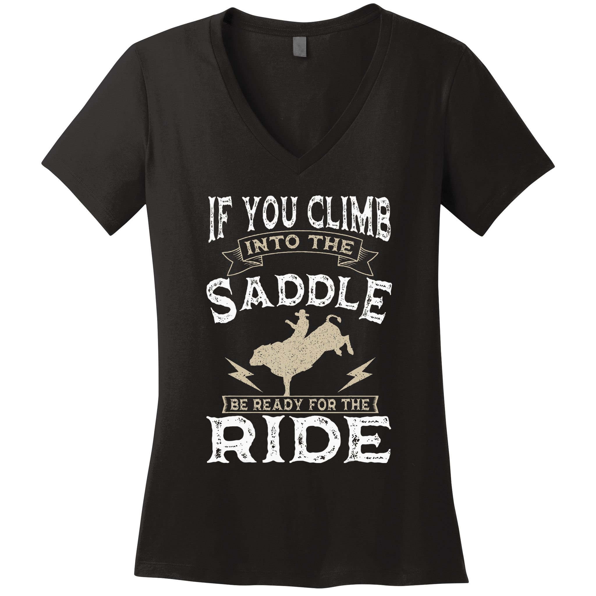Bull Riding Rodeo Sport Cowboy Bull Rider Women's V-Neck T-Shirt