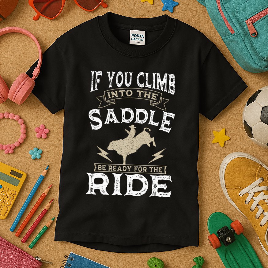 Bull Riding Rodeo Sport Cowboy Bull Rider Kids T-Shirt