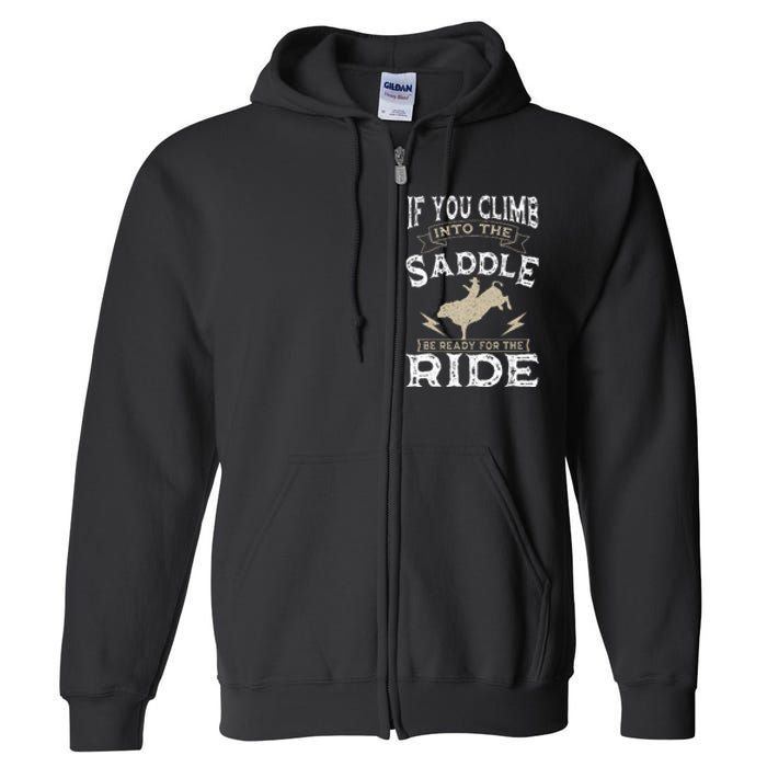 Bull Riding Rodeo Sport Cowboy Bull Rider Full Zip Hoodie