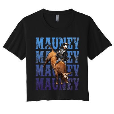 Bull Riders Rodeo Cowboy And Bull Riders Women's Crop Top Tee