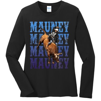 Bull Riders Rodeo Cowboy And Bull Riders Ladies Long Sleeve Shirt