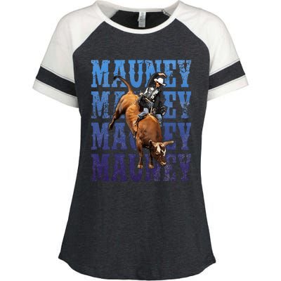 Bull Riders Rodeo Cowboy And Bull Riders Enza Ladies Jersey Colorblock Tee