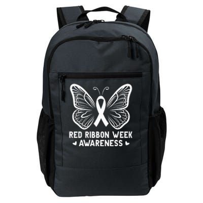 Butterfly Red Ribbon Week Awareness Drug Free Daily Commute Backpack