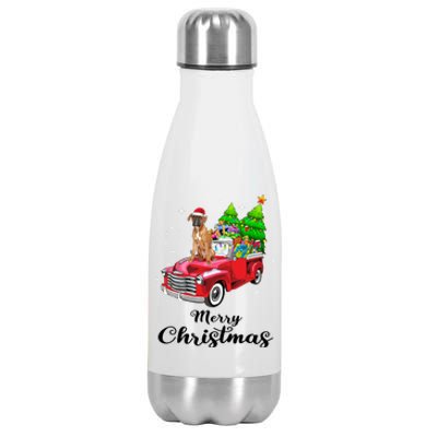 Boxer Ride Red Truck Christmas Pajama Cool Gift Stainless Steel Insulated Water Bottle