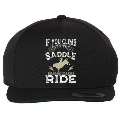 Bull Riding Rodeo Sport Cowboy Bull Rider Wool Snapback Cap